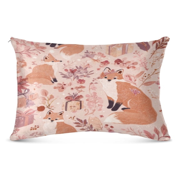 Pillow CasePastel Fox Woodland Tale Pattern Whimsy Case standard size/King size/Queen Size