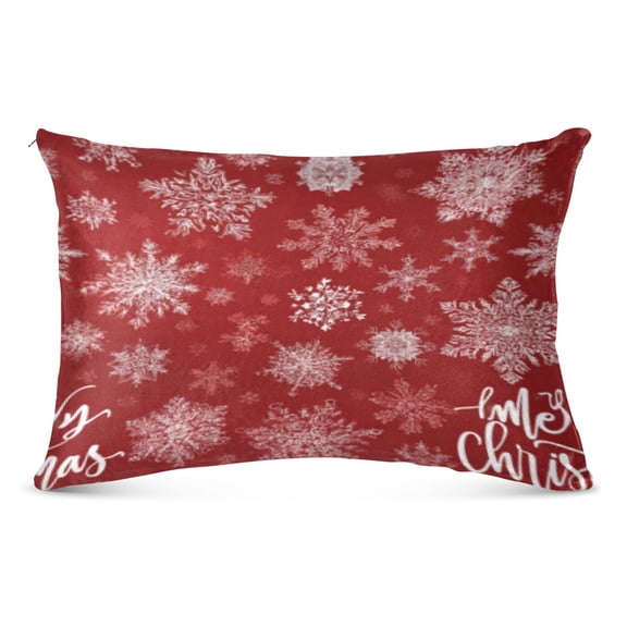 Pillow CaseRed Snowflake Script Magic Pattern Whimsy Case standard size/King size/Queen Size
