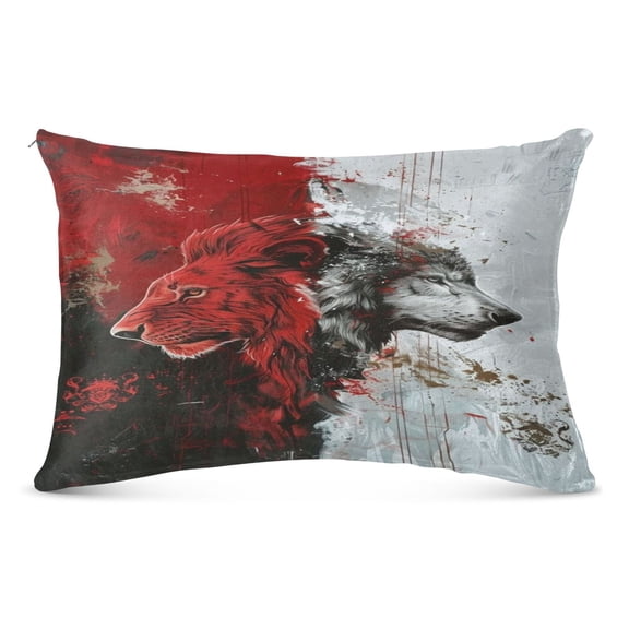 Pillow CaseRed and White Tiger Fusion Pattern Whimsy Case standard size/King size/Queen Size