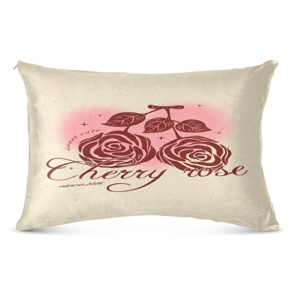 Pillow CaseRose Script Pattern Whimsy Case standard size/King size/Queen Size