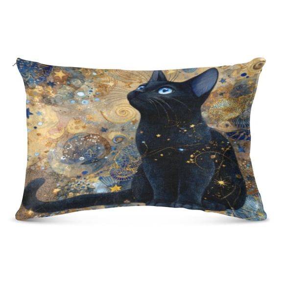 Pillow CaseStarry Black Cat Pattern Whimsy Case standard size/King size/Queen Size