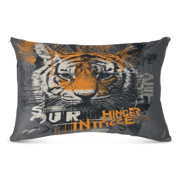 Pillow CaseTiger Graffiti Crown Pattern Whimsy Case standard size/King size/Queen Size