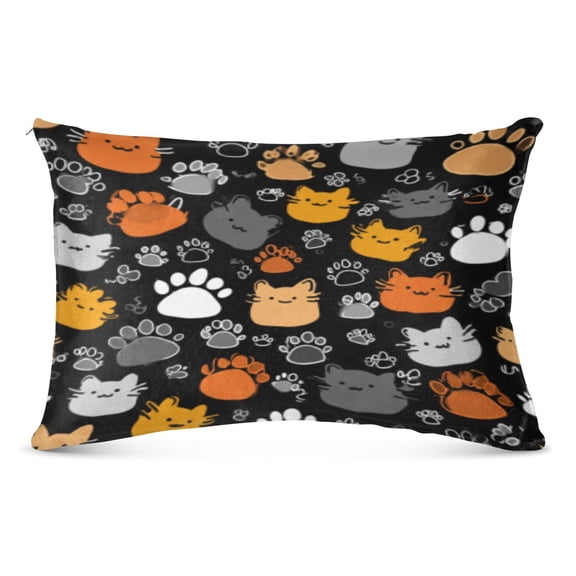 Pillow CaseWhimsical Cat Paw Carnival Pattern Whimsy Case standard size/King size/Queen Size