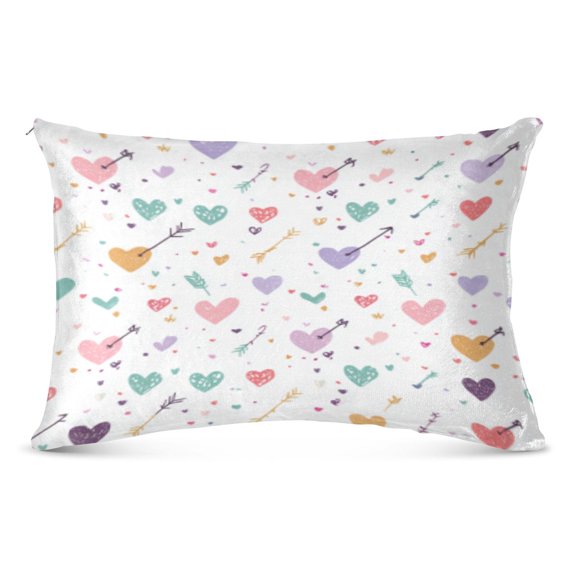 Pillow CaseWhimsical Heart Arrow Medley Pattern Whimsy Case standard size/King size/Queen Size
