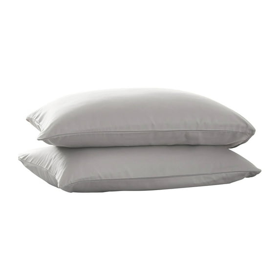 2 Pack Microfiber Pillow Cases, Standard Set of 2 with Envelope Closure, Wrinkle, Fade and Shrinkage Resistant Pillow Covers, Gray