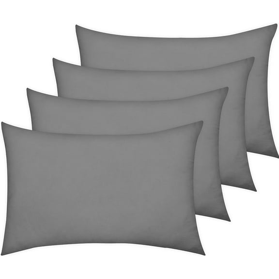 250 Thread Count Egyptian Cotton Pillow Cases, Premium Hotel Quality, Soft & Breathable, Charcoal, 50 x 75cm, 4-Pack