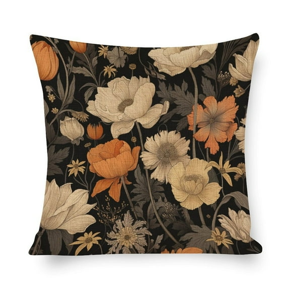 Pillow Cases Elegant Vintage Botanical Pattern Pillowcase Farm Decorations Pillow Case Botanical Floral Victorian Couch Pillow 16"x16" Decor for Sofa Couch