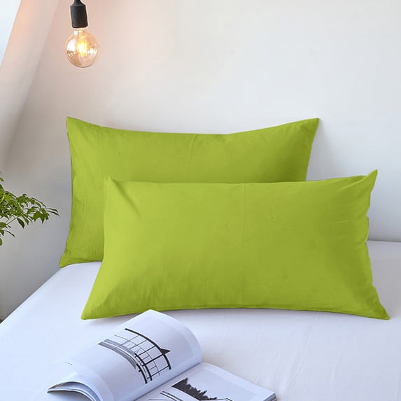 Pillow Cases,Standard Pillow Cases,2 Pack Solid Color Large Pillow Cases, Super Soft Breathable Pillowcases with Envelope Closure for Hot Sleepers(Green 30*20IN)