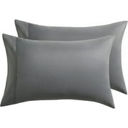 MAISON DE J Pillow Cases Standard Size Gray Pillow Cases Set of 2 Pillow Covers 20'' x 26''