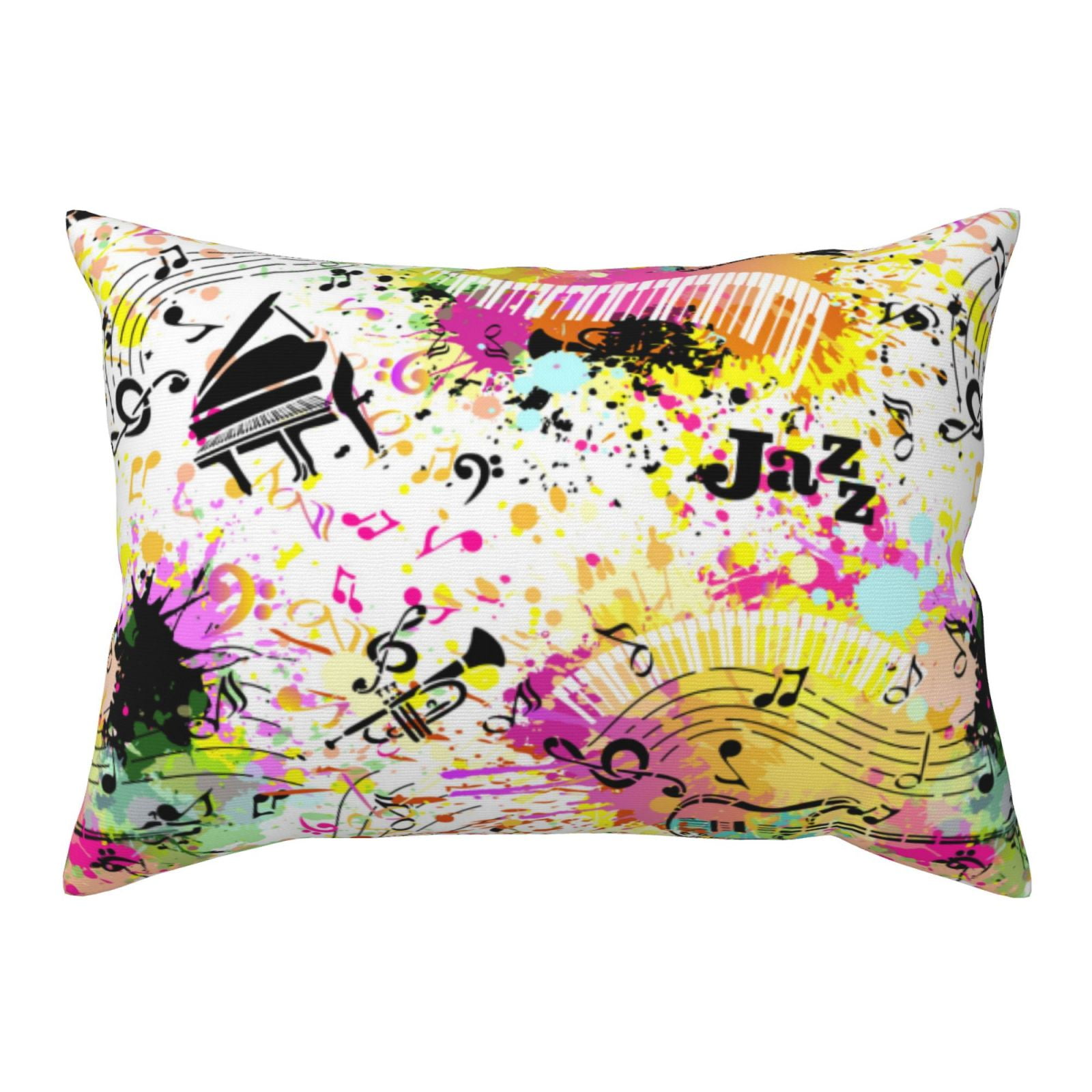 Pillow Cases Standard Size, Retro Musical Pillow Case 20x26 Inches