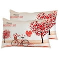 thumbnail image 1 of Pillow Cases Standard Size Set of 2, Ultra Soft Pillow Case Covers with Shiny Hearts Pattern, Wrinkle, Fade, Zipper Closure Pillowcase Bedding Pillow Sham for Valentine's Day Gifts, 1 of 6