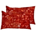 thumbnail image 1 of Pillow Cases Standard Size Set of 2, Ultra Soft Pillow Case Covers with Shiny Hearts Pattern, Wrinkle, Fade, Zipper Closure Pillowcase Bedding Pillow Sham for Valentine's Day Gifts, 1 of 6