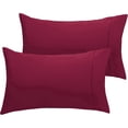 thumbnail image 1 of LuxClub Pillowcases, King, Cooling, Satin Trim, Wrinkle Free, Machine Washable, Burgundy, Adult, 2 Pack, 1 of 8