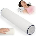 thumbnail image 1 of Pillow Cervical Neck Pillow for Sleeping Round Bolster Pillow with Shredded Memory Foam Cotton Insert Fluffy Cylinder Pillow Small Cylindrical Pillow Tube Neck Support Pillow ,45* 10CM, 1 of 9