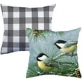 thumbnail image 1 of Pillow-Chickadees & Pine (17" x 17"), 1 of 1