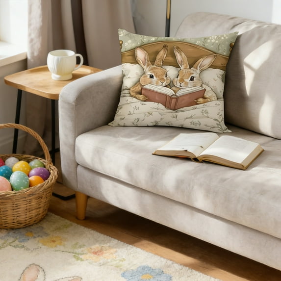 Pillow Clearance! YZEGDCH Easter Throw Pillow Covers 18"x18" Spring Farmhouse Pillow Covers for Sofa, Indoor, Outdoor, Spring Decor for Home