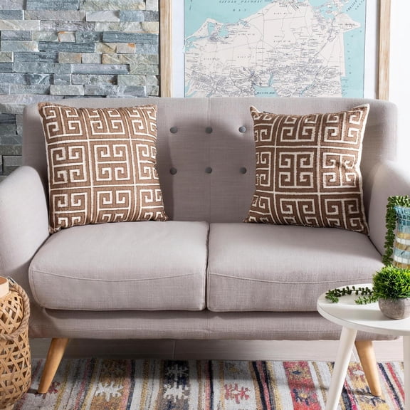 Pillow Collection 18-Inch, Chy Natural Hemp Greek Key Throw Pillows (Set of 2)