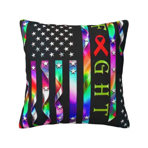 Pillow Cover 18x18 Inch Fight Leukemia Cancer Awareness Decorative Pillow Case Print Throw Pillows