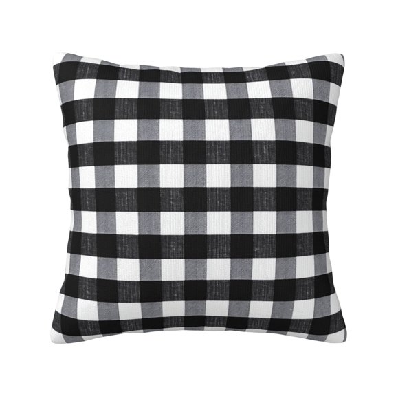 Pillow Cover 18x18 Inch Plaid Farmhouse Black Buffalo Decorative Pillow Case Print Throw Pillows