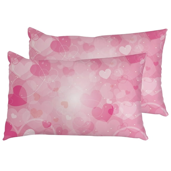 Pillow Cover 2 Pack, Super Soft Zip Closure Standard Pillow Case Set Valentine's Day Gifts for Girlfriend Wife