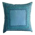 thumbnail image 1 of Pillow Cover 20x20 Blue, Designer Aqua Blue Pillow Cover, 3D Sequins Bordered Pillow Cover, 20x20 inch (50x50 cm) Pillow Cover, Bordered Modern Pillow Cover, Square - Blue Celebrations, 1 of 4