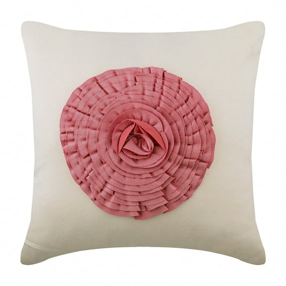 Pillow Cover 20x20 Pink, Designer Pink Cushion Cover, Vintage Style Frills Medallion Pillows, 20x20 inch (50x50 cm) Pillow Cover, Floral Modern Pillows Cover, Faux Suede - Vintage Lust