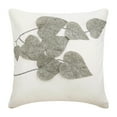 thumbnail image 1 of Pillow Cover 24x24 White, Designer White Shams, Leaf Felt Applique Tropical Theme Pillow Shams, 24x24 inch (60x60 cm) Pillow Sham, Square Faux Suede Pillow Shams - Winter Leaves, 1 of 3