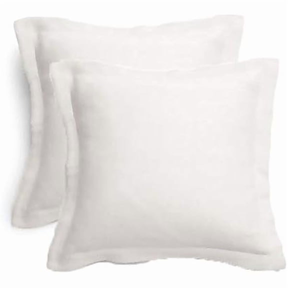 Pillow Cover 2pcs/Set 100% Cotton 300 Thread Count 26 x 26 European Square Pillow Shams Envelope Style Pillow Cover Pillowcase Pillow Protector Cushion Cover Non Zippered Only Cover No Insert (White)