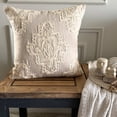 thumbnail image 1 of Pillow Cover, Beige 12"x12" (30x30 cm) Cushion Cover, Linen Moroccan & Embroidery Throw Pillow Cover&nbsp;For Sofa, Tribal Pattern Contemporary Style - Civilization, 1 of 10