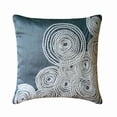thumbnail image 1 of Pillow Cover, Blue Decorative Pillow Cover, Spiral Pompom Lace Pillow Cover, 14x14 inch (35x35 cm) Pillow Cover, Square Silk Pillow Cover Couch, Geometric Pillow - Snow Centric, 1 of 6
