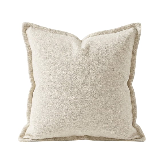 Pillow Cover Chenille Thick Soft Solid Throw Pillow Case For Couch Sofa 1 Piece Off White