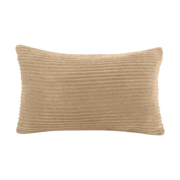 Pillow Cover Corduroy 2 Pack Machine Washable for Sofa Decorative Cushion Cover without Pillow Insert 20x12 Inch Khaki
