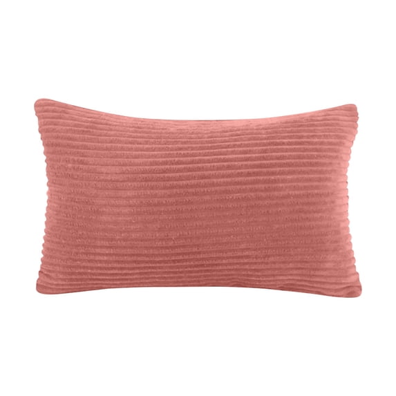 Pillow Cover Corduroy 2 Pack Machine Washable for Sofa Decorative Cushion Cover without Pillow Insert 20x12 Inch Pink