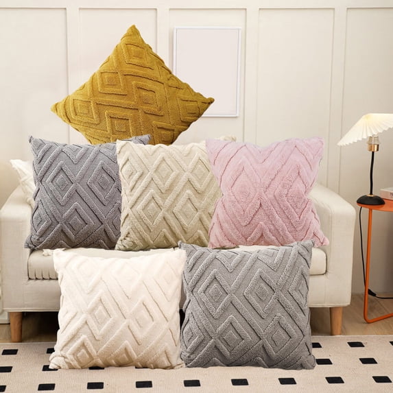 Pillow Cover Cushion Cover, Gray Polyester Decorative Sofa and Bedroom Accent with Quirky Pattern for Modern Home Decor and Easy Maintenance, Topliu