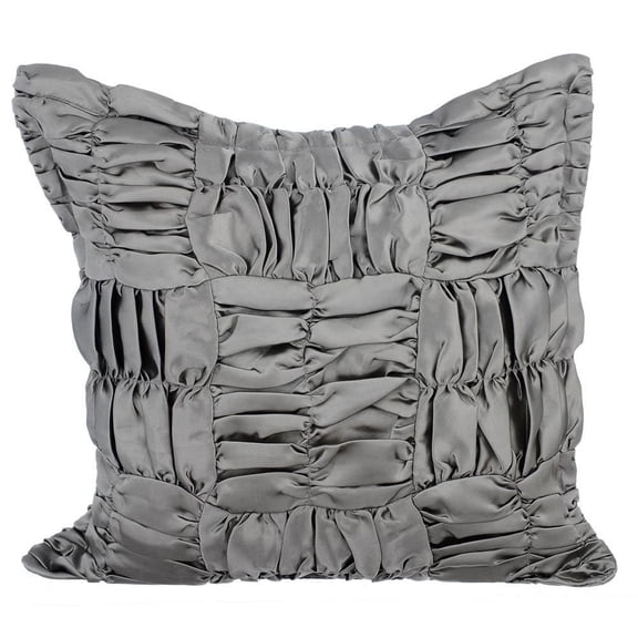 Pillow Cover, Decorative Pillow Covers 14x14 inch (35x35 cm) Grey, Satin Throw Pillow Covers, Handmade Pillow Covers, Solid Color Pillow Covers, Contemporary Pillow - Dreamy Grey