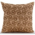 thumbnail image 1 of Pillow Cover, Gold Pillow Cover, Art Deco Geometric Throw Pillow Cover, 12x12 inch (30x30 cm) Pillow Case, Art Silk Square Throw Pillow Cover, Gold Scrolls - Gold Scrolls, 1 of 5