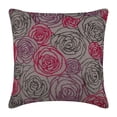 thumbnail image 1 of Pillow Cover, Grey Pillow case, Art Deco Floral Cushion Cover, 12x12 inch (30x30 cm) Throw Pillow Cover, Cotton Linen Square Cushion Cover, Multi Color Beaded Rose Flower - Rose Diva, 1 of 5