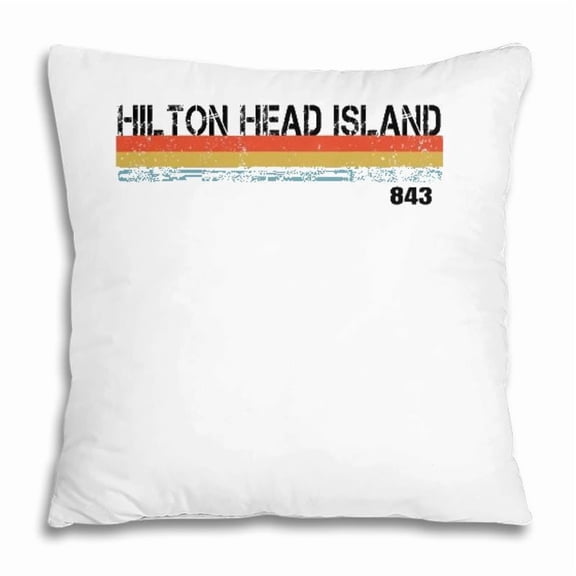 Pillow Cover - Hilton Head Island Sc Area Code 843 Stripes Pillow