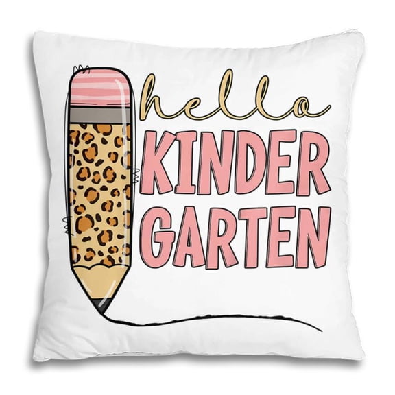 Pillow Cover - Kids Hello Kindergarten 1St Day Of Kindergarten Pencil Pillow