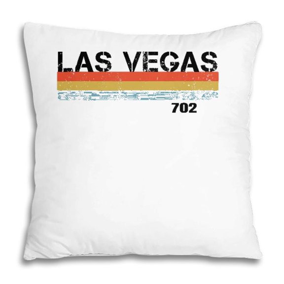 Pillow Cover - Las Vegas Retro Stripes Area Code 702 Ver2 Pillow
