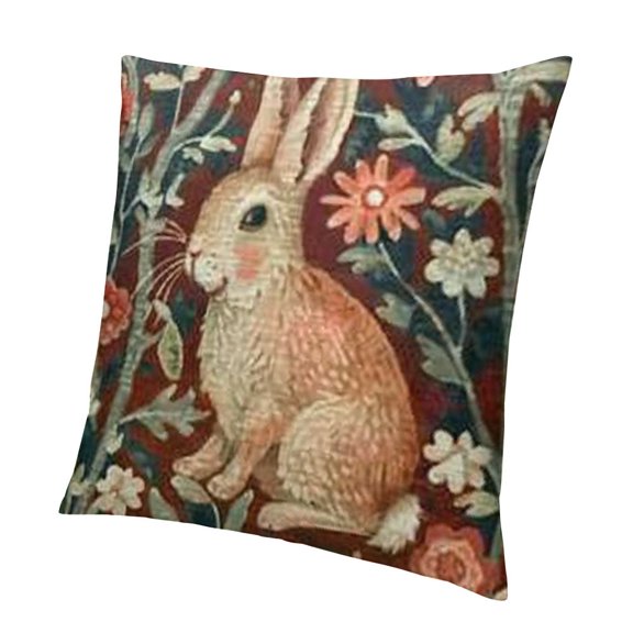 Pillow Cover,Medieval Rabbit I French Modern Throw Pillow Case Modern Cushion Cover Square Pillowcase Decoration for Sofa Bed Chair Car