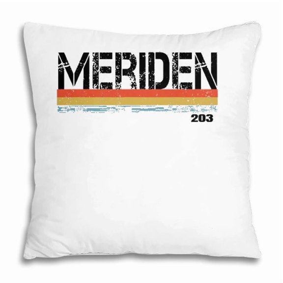 Pillow Cover - Meridan Conn Area Code 203 Stripes Gift Sovenir Pillow