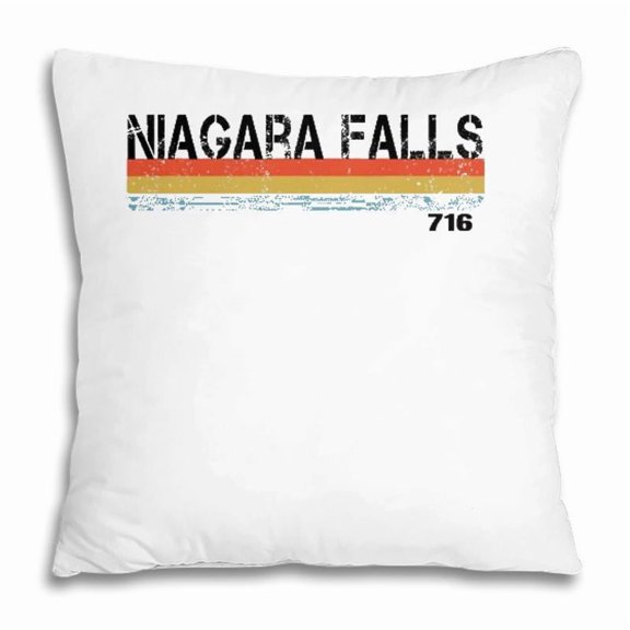 Pillow Cover - Niagara Falls Ny Area Code 716 Stripes Pillow