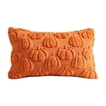 thumbnail image 1 of Pillow Cover Orange Faux Embroidered Pumpkin Lumbar Pillow Cover 12 X 20 Inch 1 Pack for Halloween Fall Thanksgiving Home Decor, 1 of 8