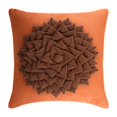 thumbnail image 1 of Pillow Cover, Orange Pillows Cover, Modern Floral Cushion Covers, 12x12 inch (30x30 cm) Pillow Covers, Felt Square Throw Pillows Cover, Applique Flower - Warm Summer, 1 of 5