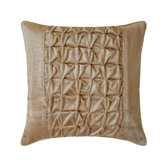 Pillow Cover, Pearl Beige Pillowcase With Zipper 16x16 inch (40x40 cm), Velvet Designer Throw Pillow Covers, Solid Color, Knots, Textured, Modern - Knotty Pearl Beige