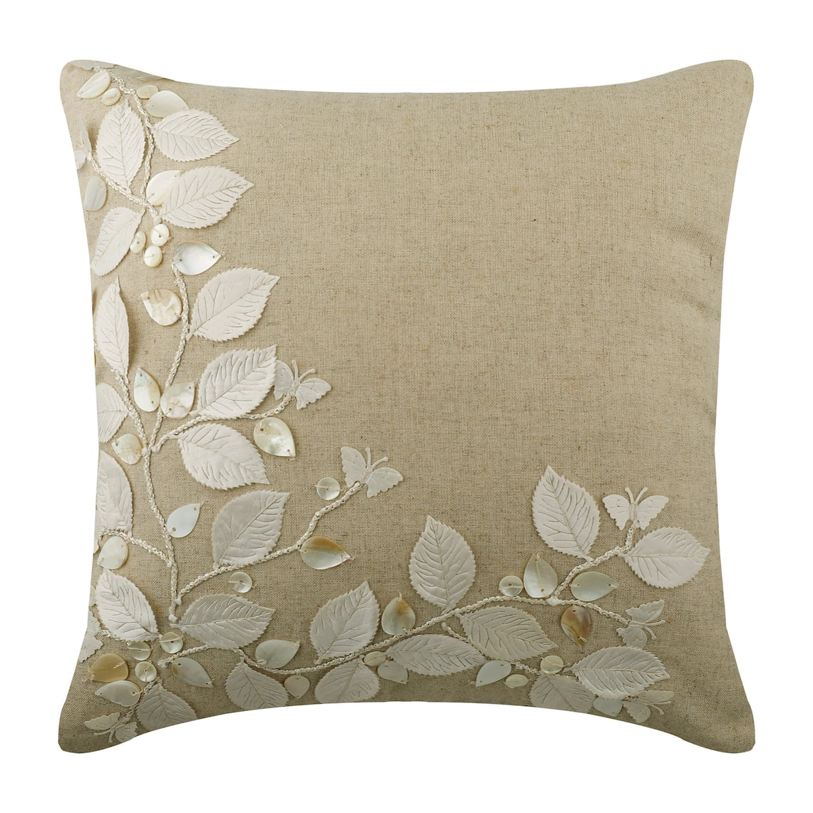 The HomeCentric Rail Of Leaves Pillow Cover