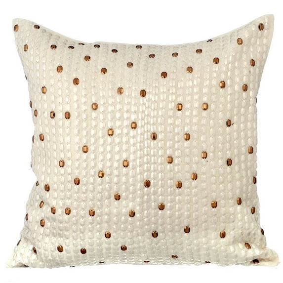 Pillow Cover, Pillow Covers 24x24 inch (60x60 cm) Ivory, Silk Throw Pillow Covers, Handmade Pillow Covers, Geometric Pillow Cases, Modern Style Pillow Shams, Abstract - White Tara