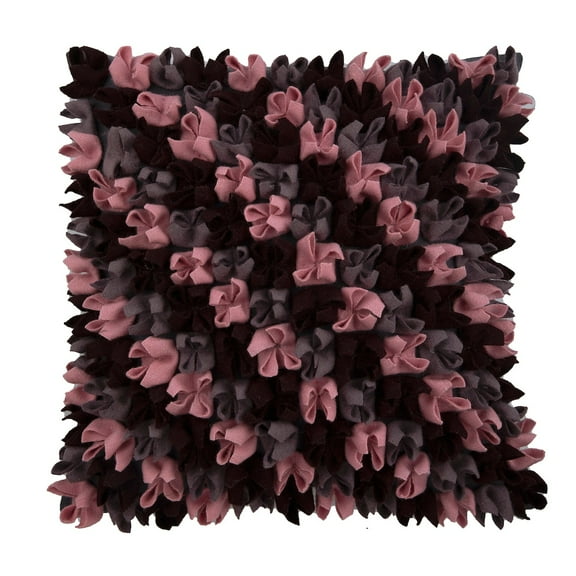 Pillow Cover, Plum Decorative Pillow Cover For Sofa 16x16 inch (40x40 cm), Felt Toss Pillow Covers, Abstract, Origami, Fabric Manipulation, Textured, Modern Couch Pillow - Love Punch