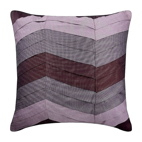 Pillow Cover, Plum European Pillow Shams 26x26 inch (65x65 cm), Silk Euro Pillowcases, Chevron, Modern European Pillow Covers - Plum Waves